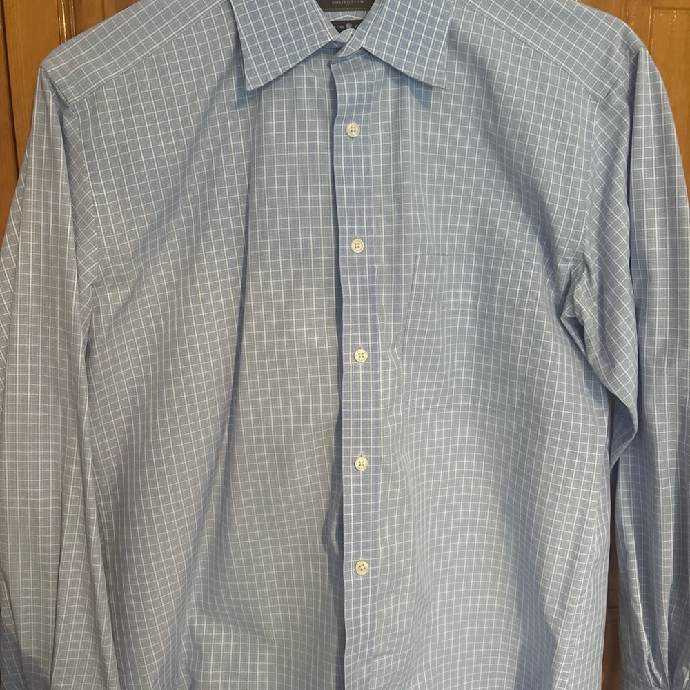 Joseph Abboud Light Blue Grid Dress Shirt